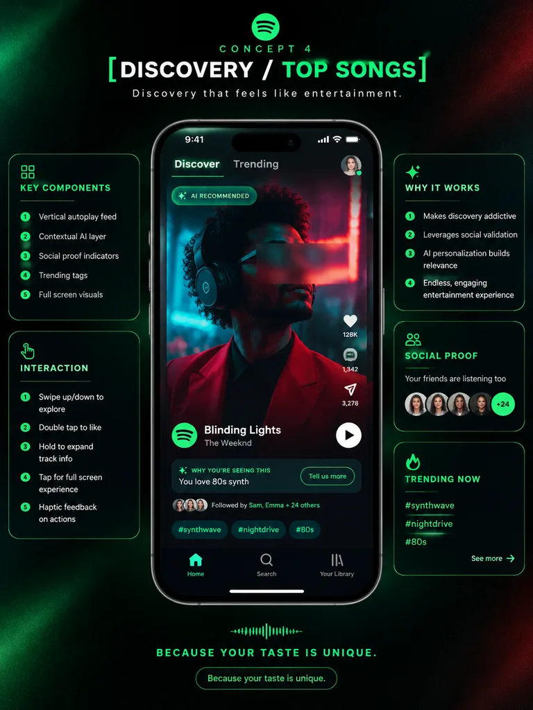 Music App UI Concept Presentation Poster