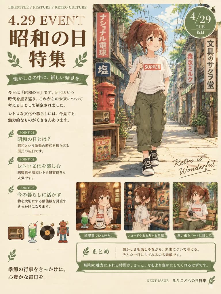 Showa Day Nostalgic Magazine Poster