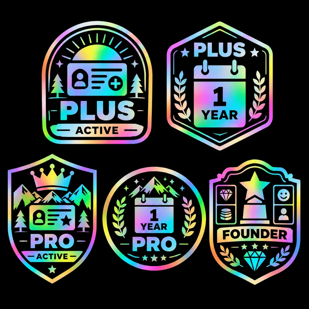 Holographic Vector Membership Badge Sheet