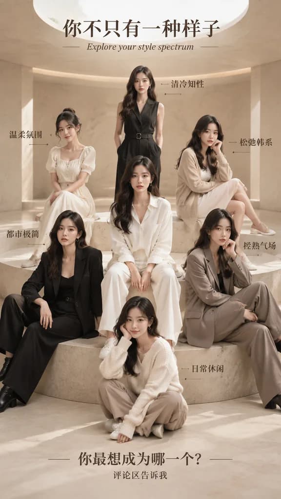 7가지 페르소나 패션 에디토리얼 포스터