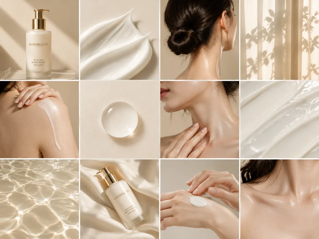 Luxury Skincare Editorial Moodboard Grid