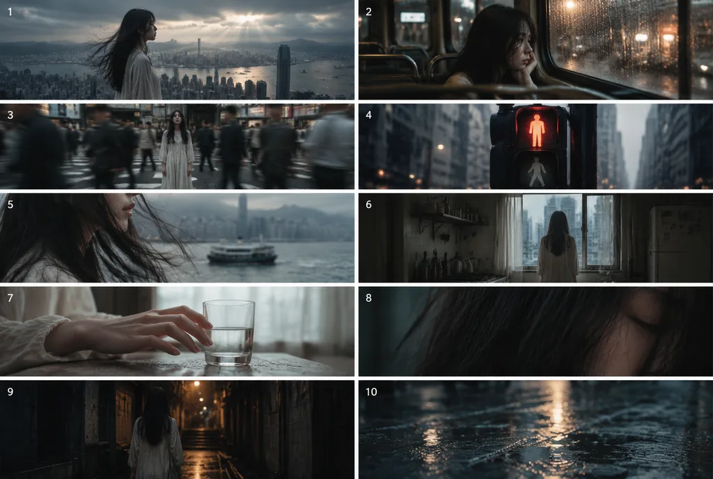 Storyboard Cinematográfico Urbano de Diez Cuadros
