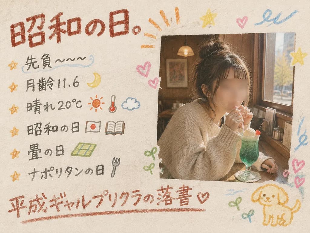 Retro Purikura Café Scrapbook Page