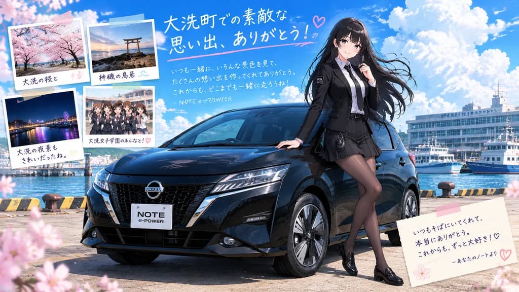 Poster Tributo Anime con Auto Personificata