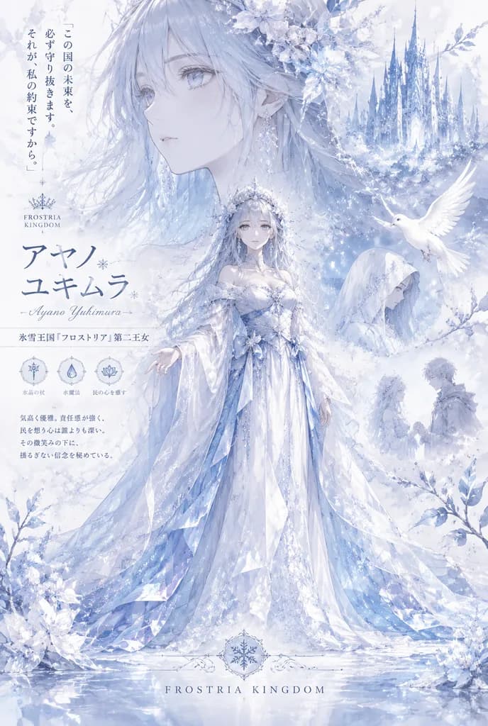 Ethereal Ice Princess Character Sheet Poster