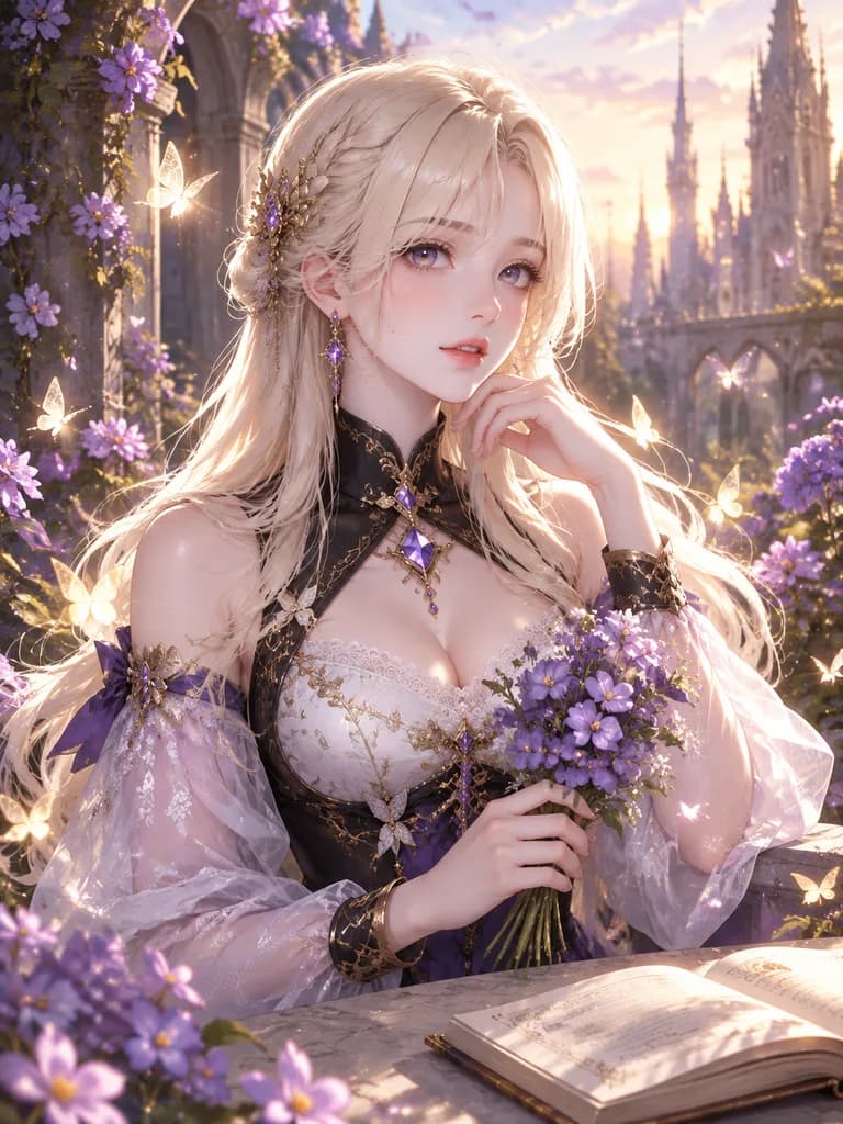 Fantasy Noblewoman in Violet Garden
