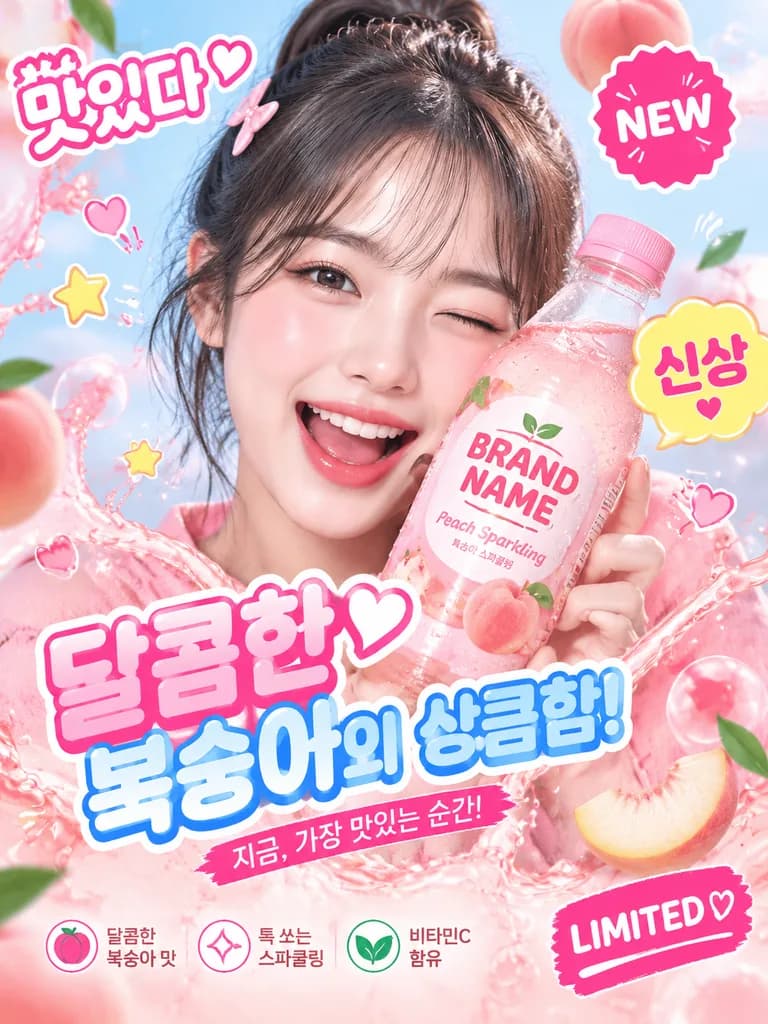 Постер Напитка в Корейском K-Pop Стиле