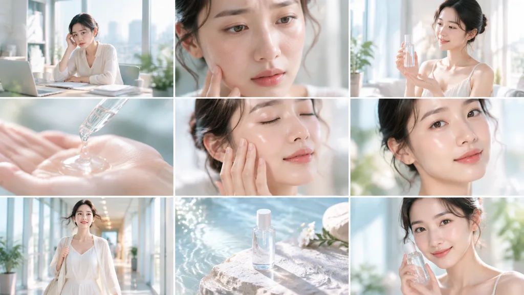Skincare Commercial Nine-Panel Storyboard