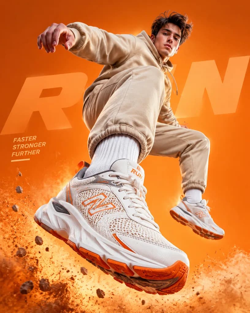 Dynamic Jump Sportswear Sneaker Campaign