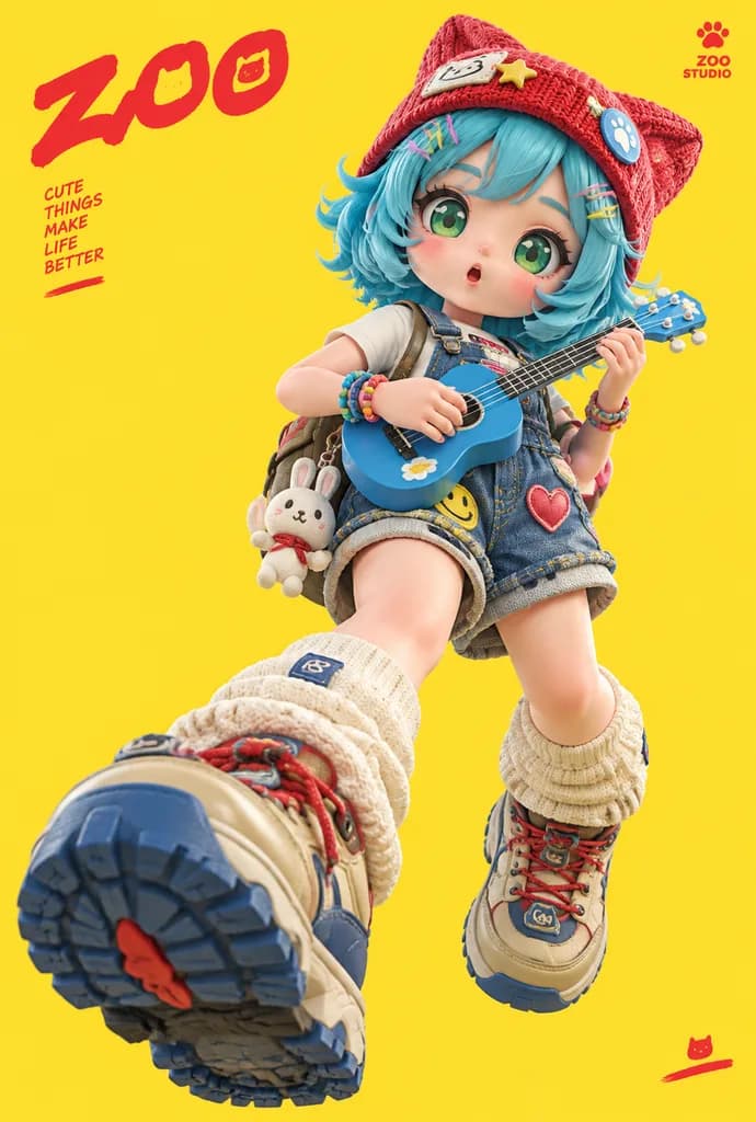 3Dアートトイ ウクレレポスター