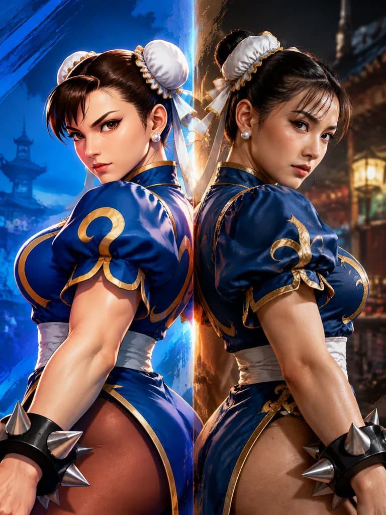 Chun-Li Split Digital and Real Poster