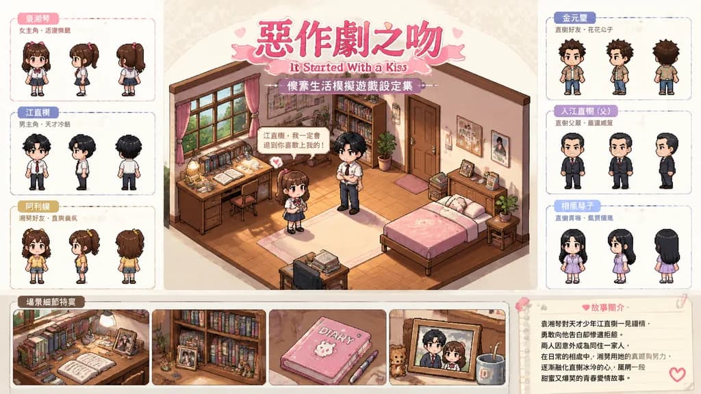 ピクセル生活シムのコンセプトシート