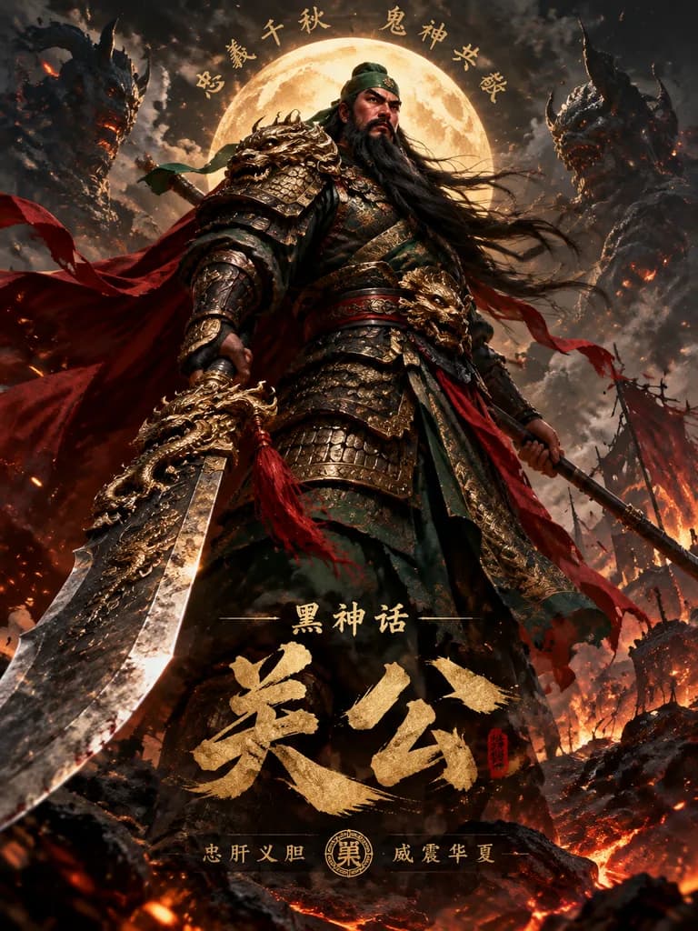 黒神話風 伝説の武将ゲームポスター