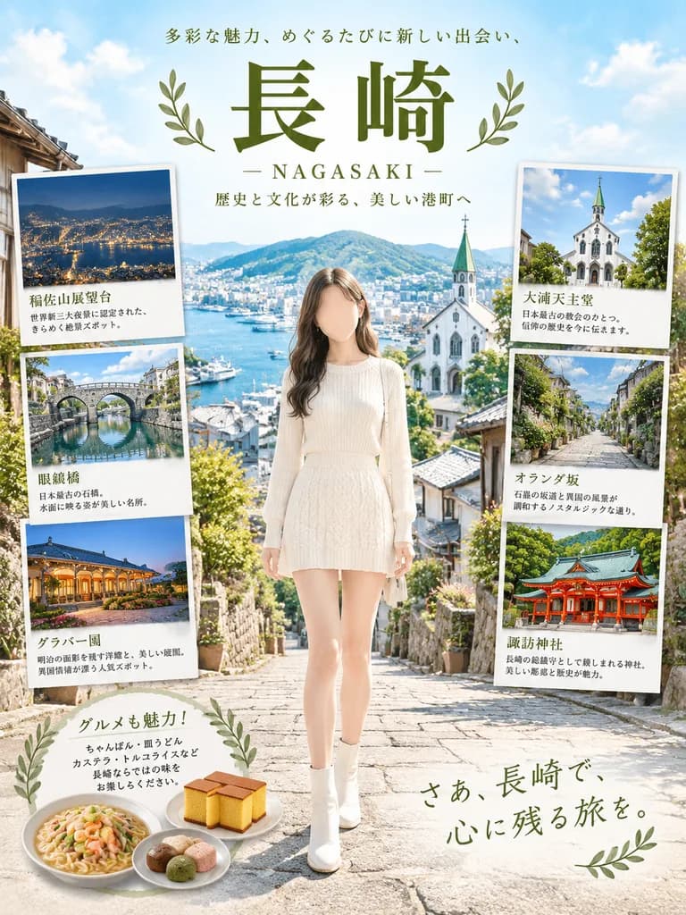 Japanisches Reiseplakat mit Sehenswürdigkeiten-Karten