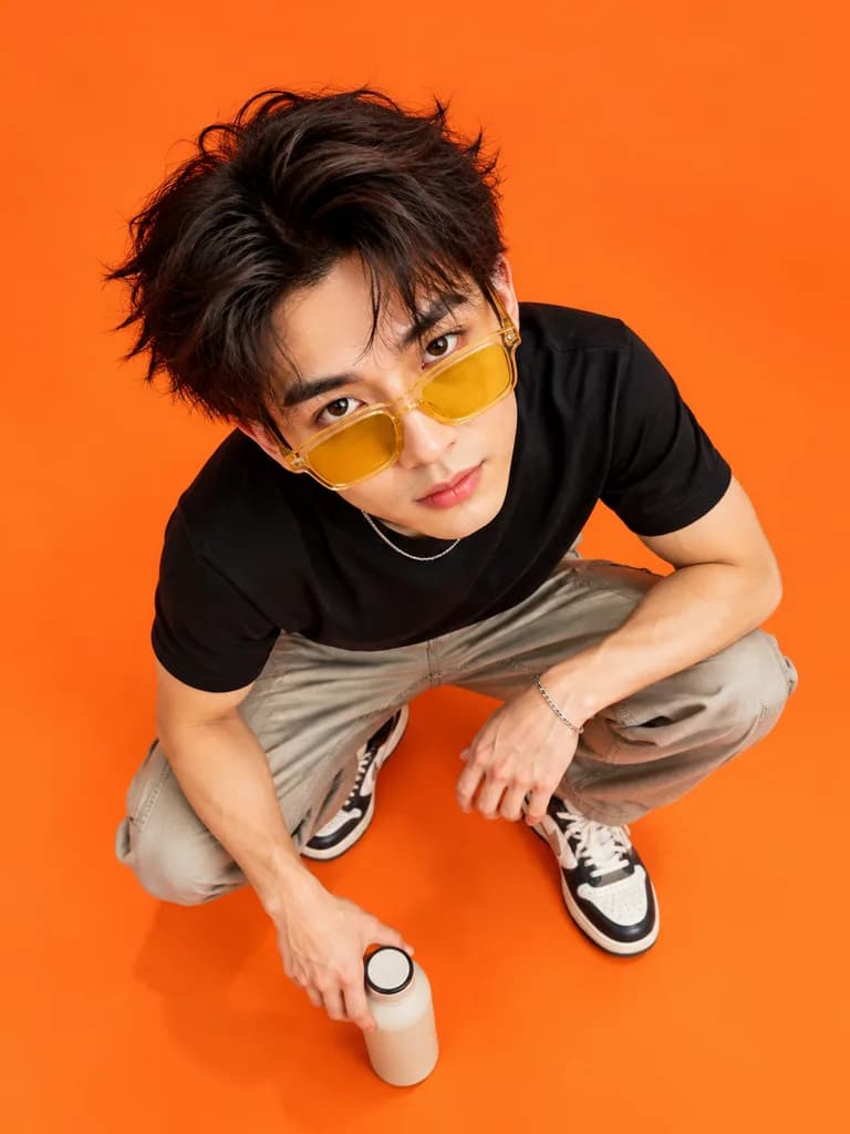 Top-Down Fisheye Editorial Portrait