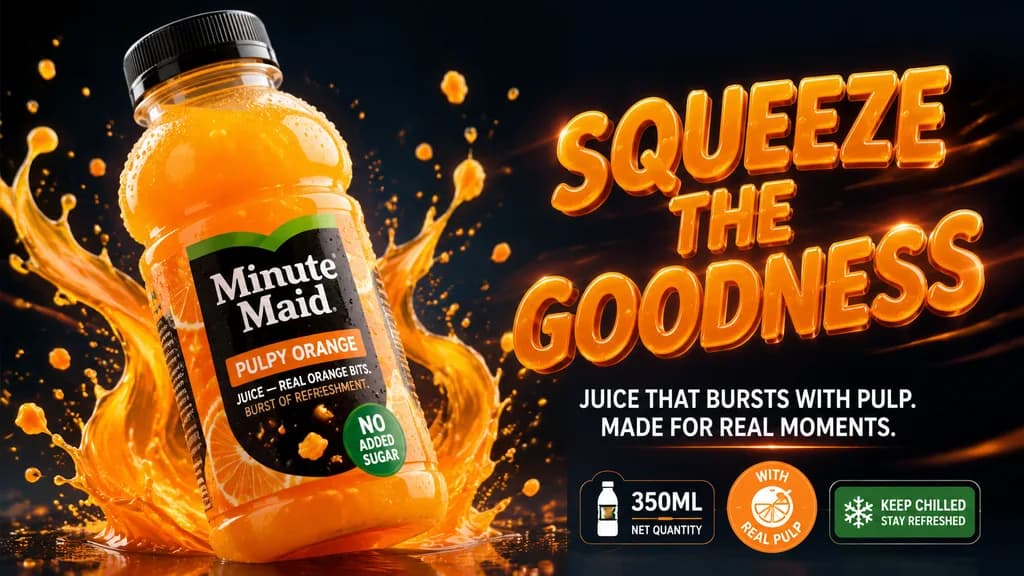 Commercial Pulpy Orange Juice Poster