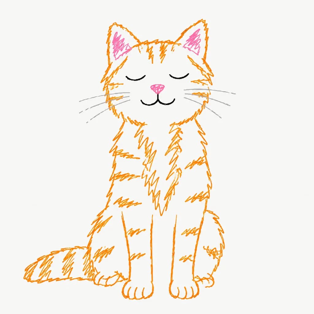 Кот в стиле кривого рисунка MS Paint