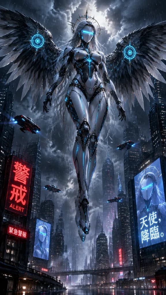 サイバーパンク巨塔都市の機械天使