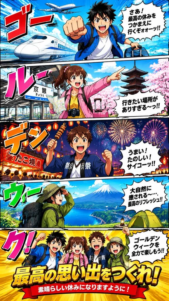 Golden Week Manga Travel Poster