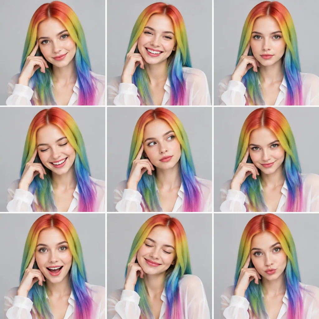 Nine-Panel Studio Talent Headshot Grid
