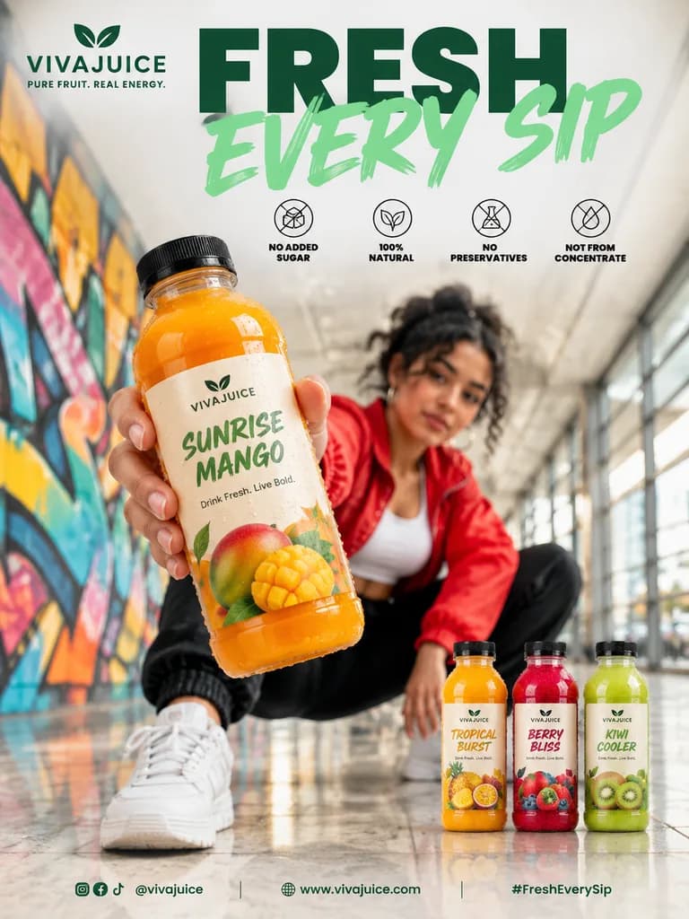 Urban Juice Brand Promotional Poster
