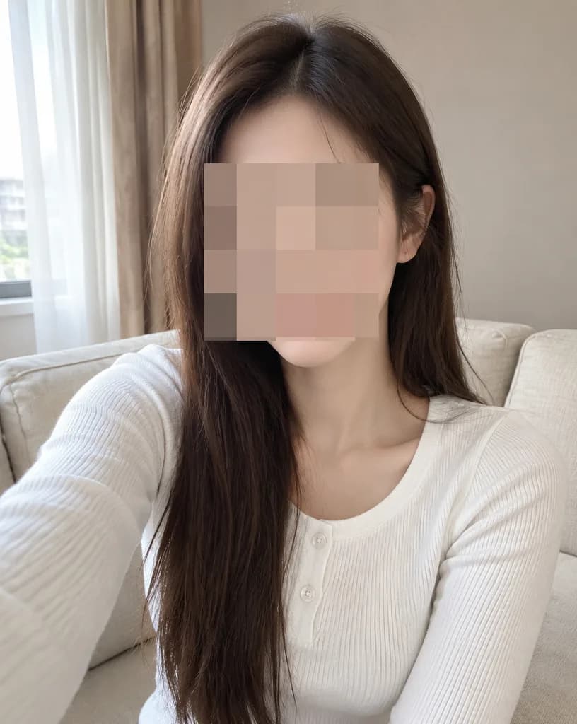 Mosaic Blurred Face Sofa Selfie
