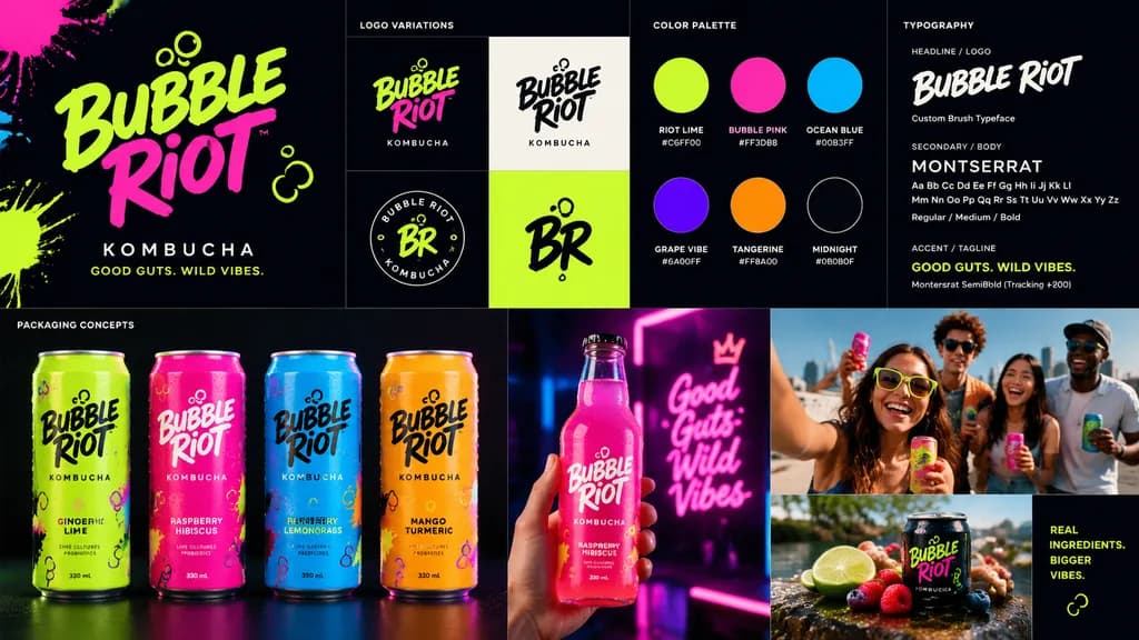 Modern Beverage Brand Identity Board