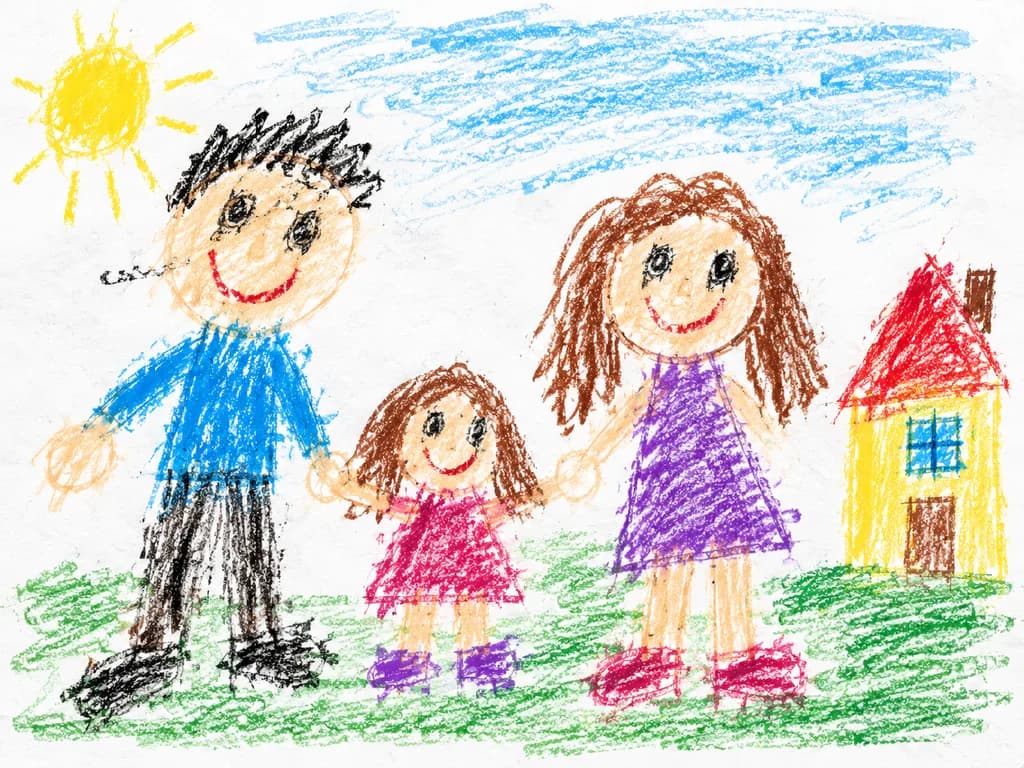子どもの色鉛筆お絵描き