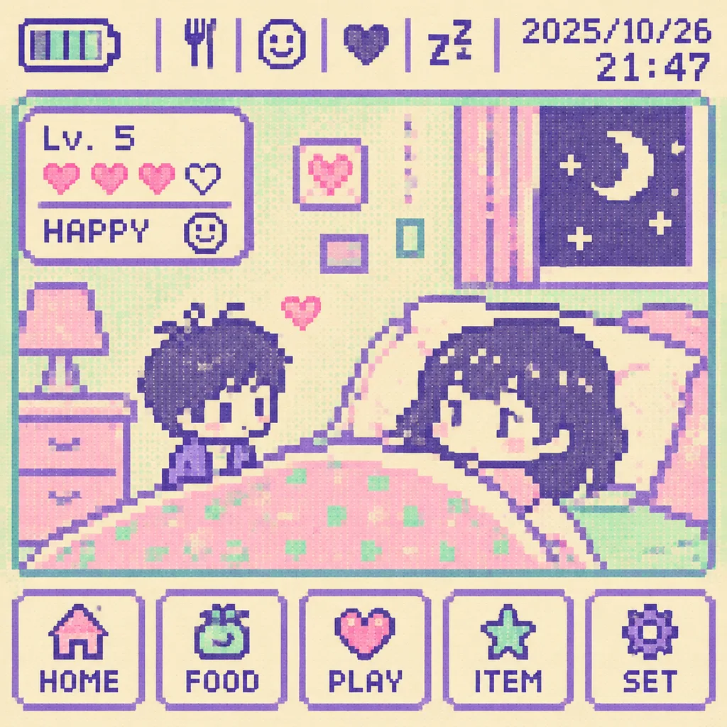 Retro Tamagotchi Pixel LCD Screen