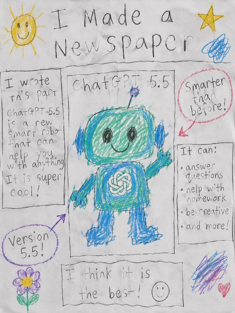Preschooler Hand-Drawn Children's Newspaper