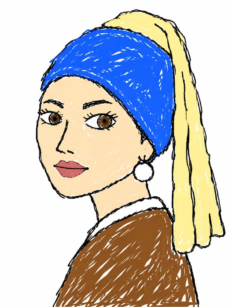 ペイント風の雑な肖像落書き