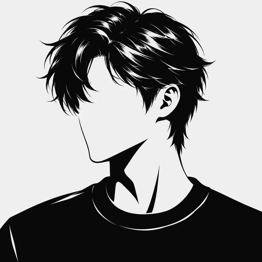 Minimalist Vector Silhouette Portrait