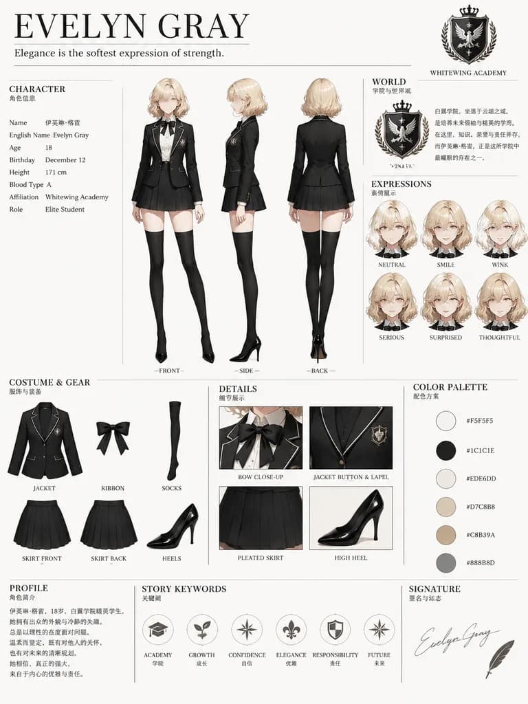 명문 아카데미 캐릭터 설정 시트