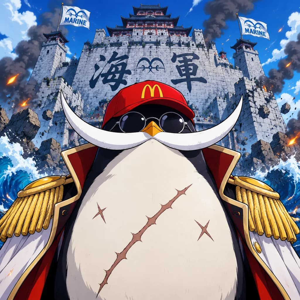 Penguin Naval Admiral Anime Parody