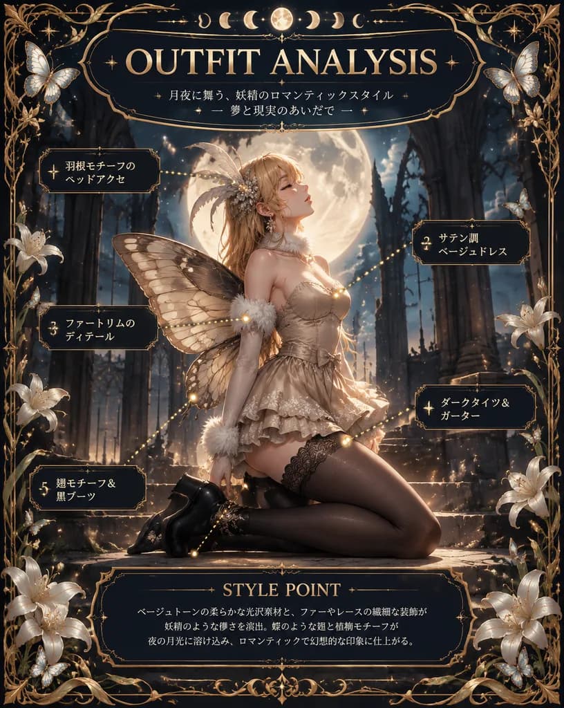 Moonlit Fairy Gothic Outfit Infographic
