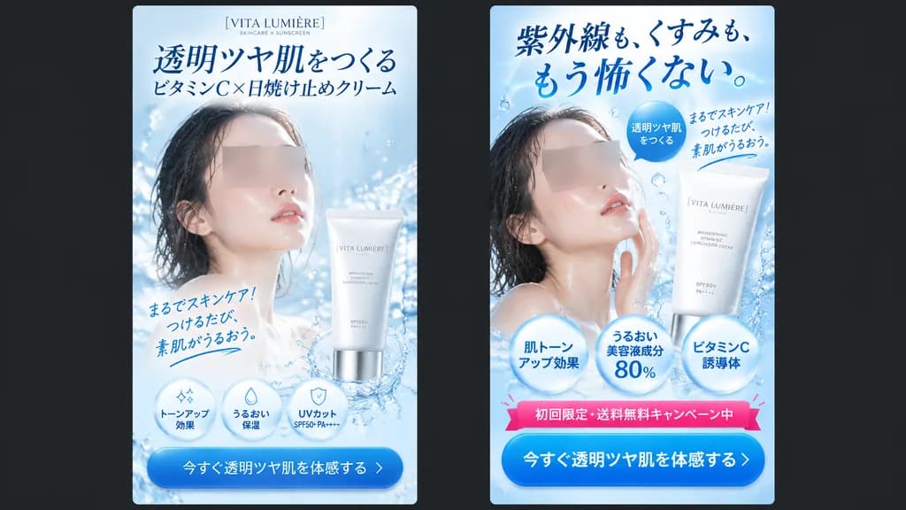 Japanese Skincare Mobile Ad AB Comparison