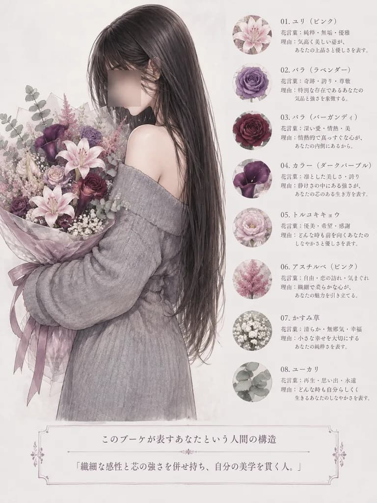 日系花語角色性格海報