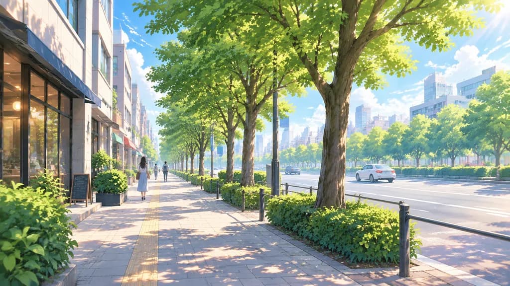 ストリートビューのアニメ風都市背景変換