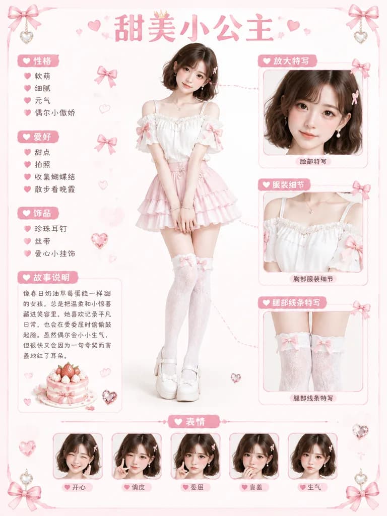 Sweet Princess Character Card Poster