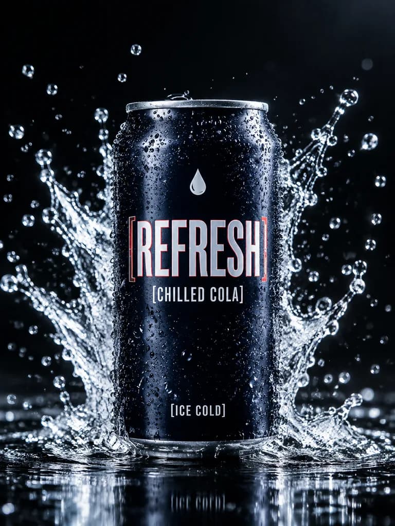 Iklan Komersial Kaleng Soda dengan Cipratan Air