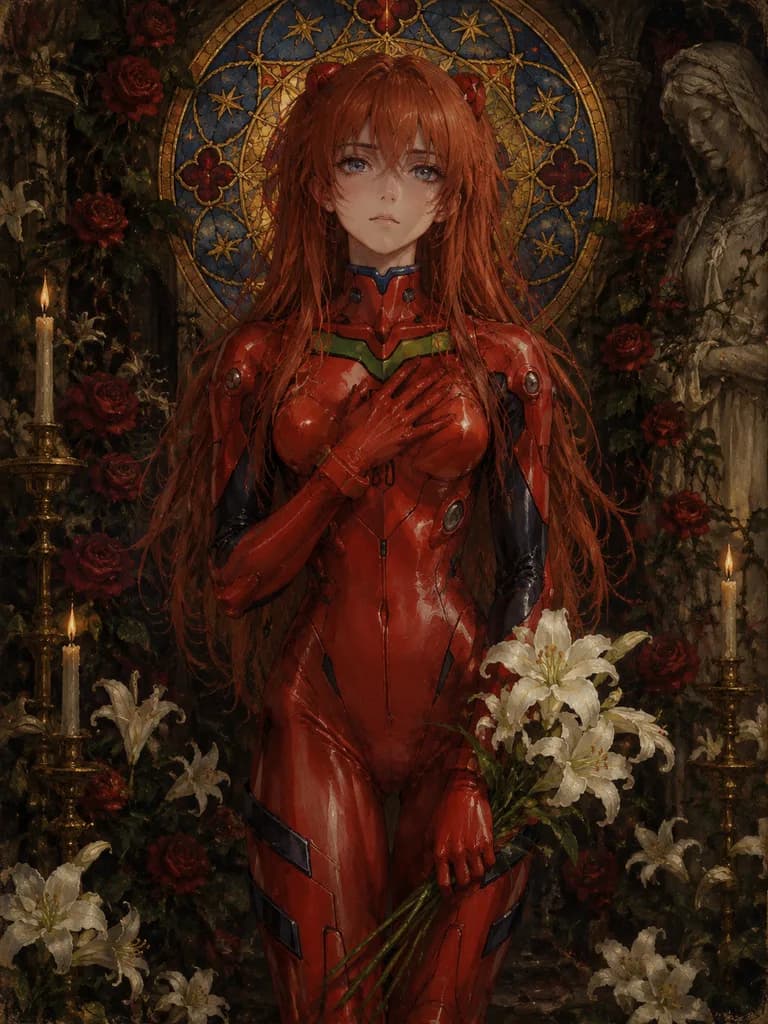 Stained Glass Mecha Saint Portrait