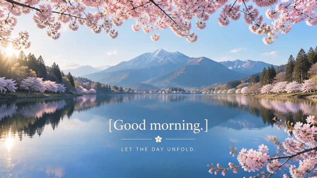 Spring Mountain Lake Morning Greeting Card