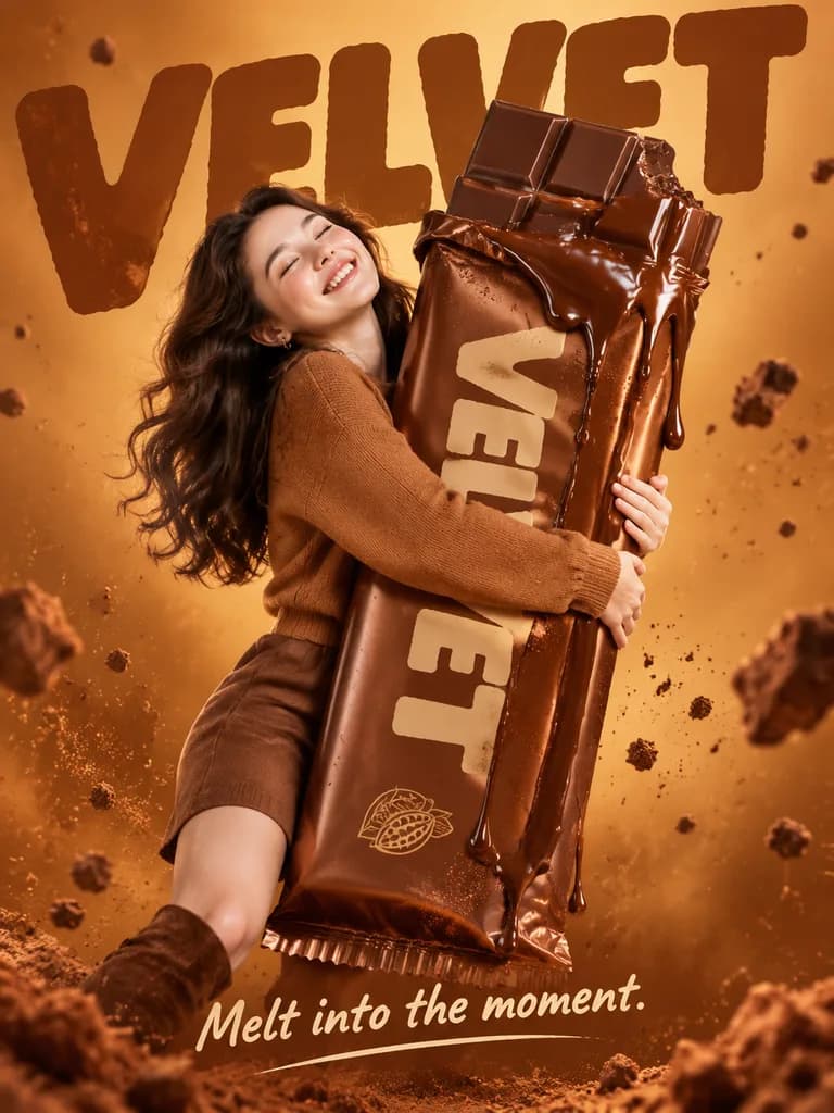 Póster Publicitario de Barra de Chocolate