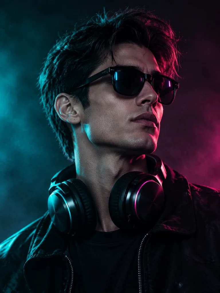 Cinematic Neon Tech Portrait