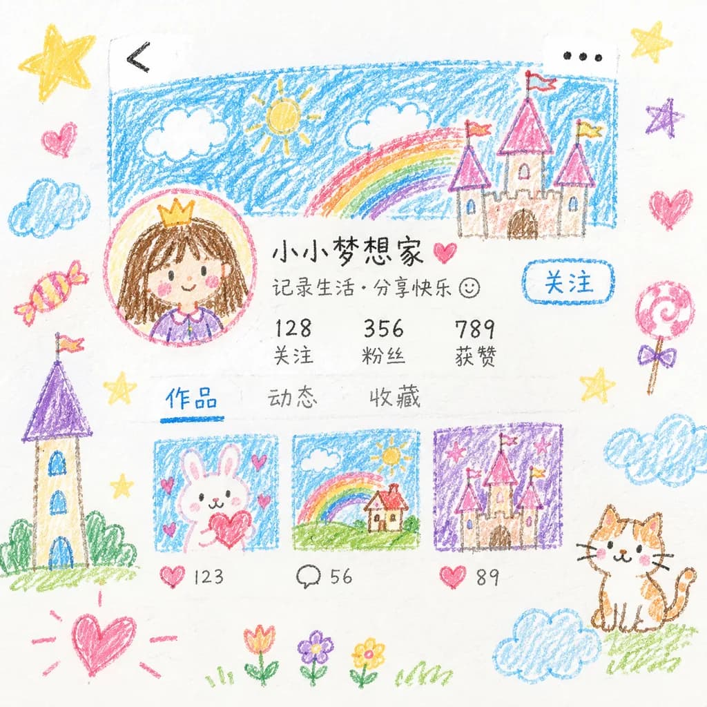 어린이 크레파스 낙서 일러스트