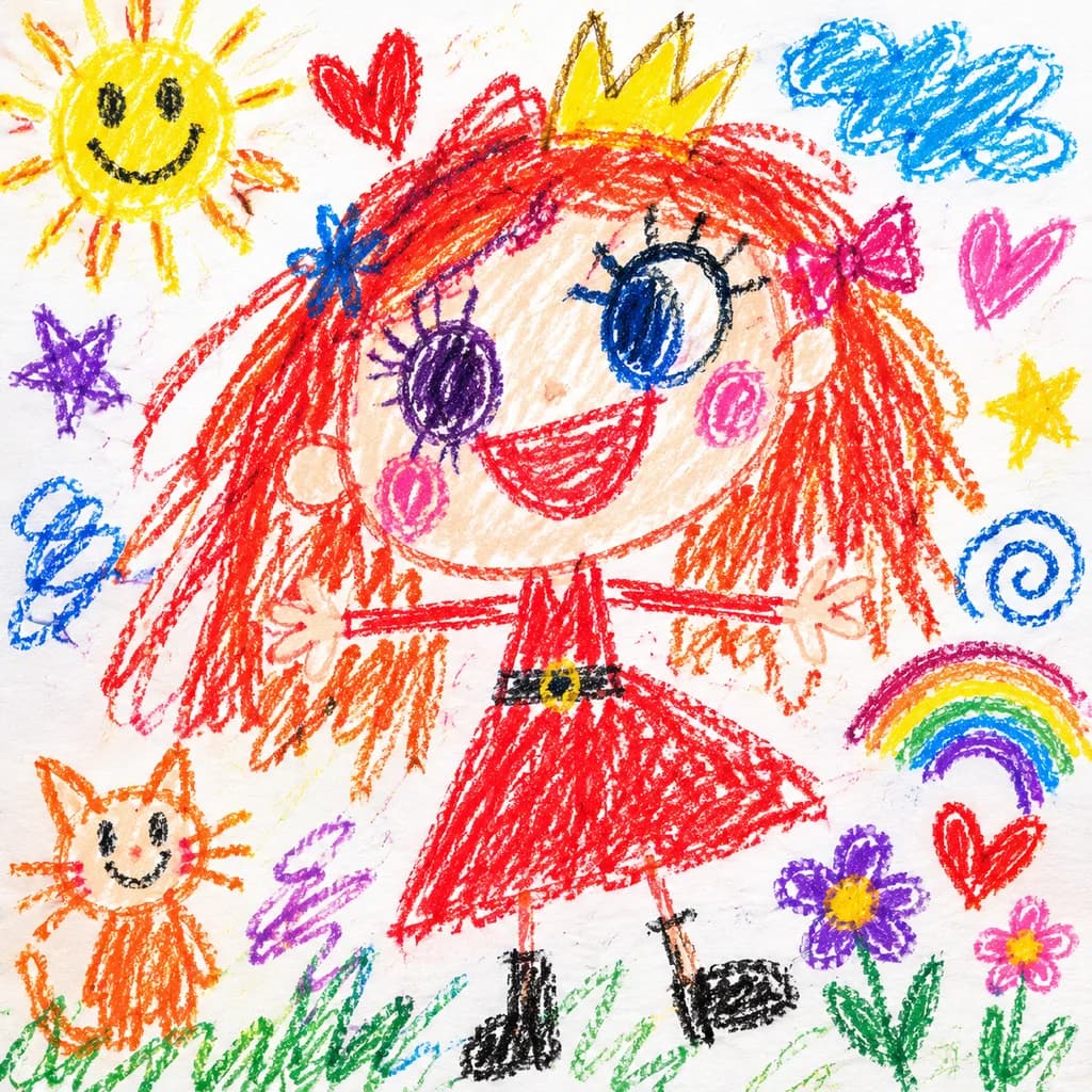 自由すぎる子供のクレヨン画