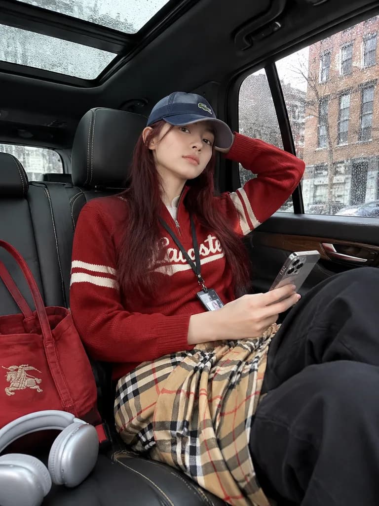 Candid Backseat Luxury SUV Portrait