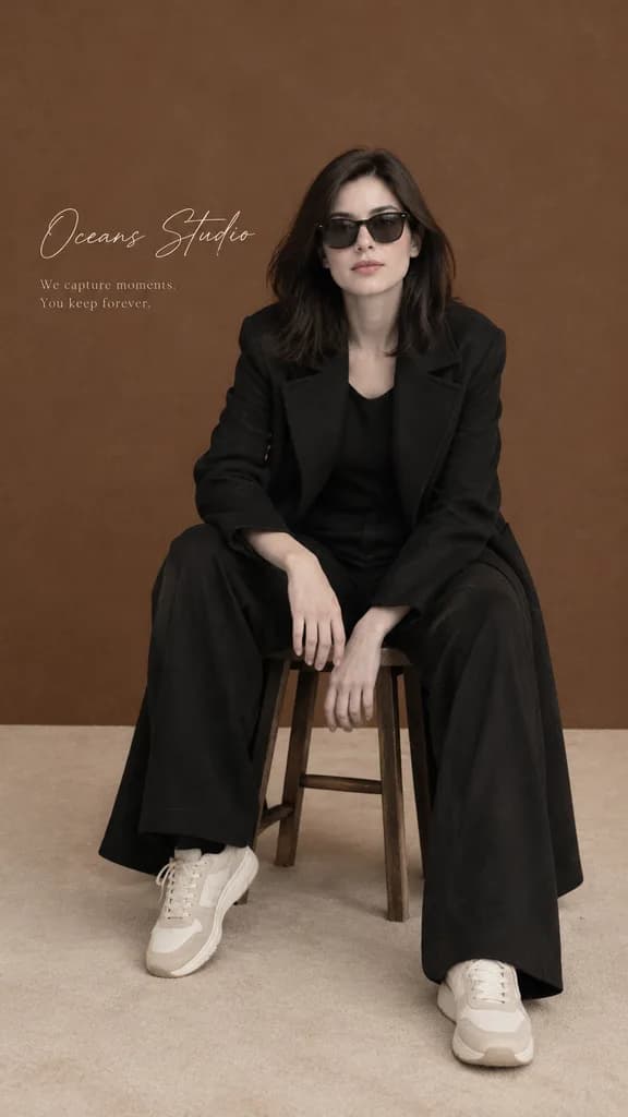 Poster Thời Trang Biên Tập Studio Tối Giản