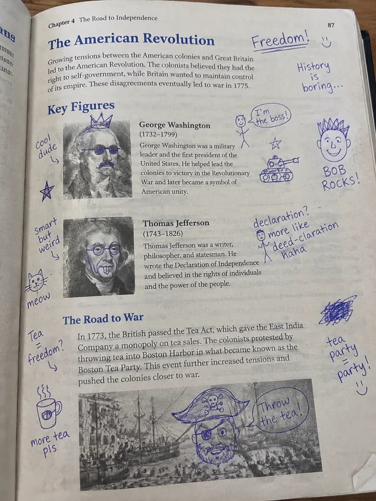 落書きだらけの中学歴史教科書