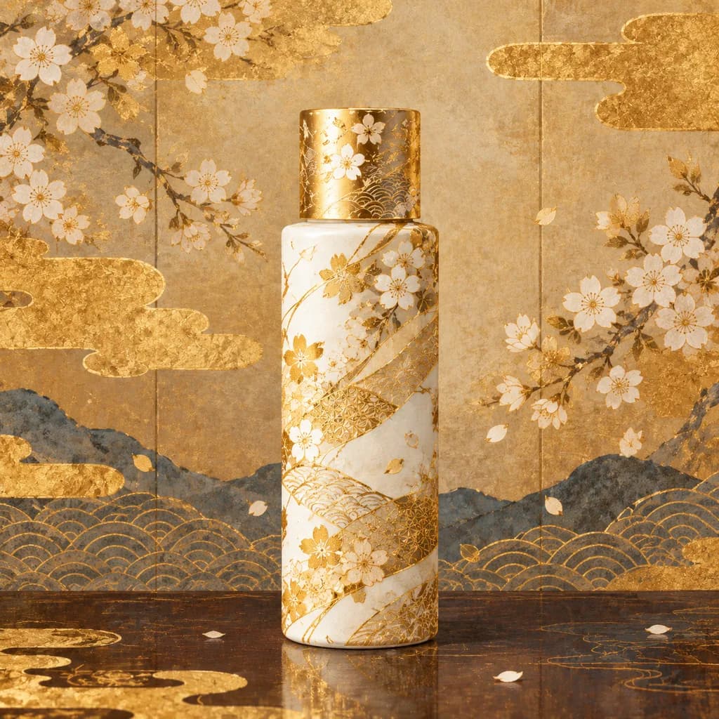 Kirikane Gold Leaf Japanese Painting